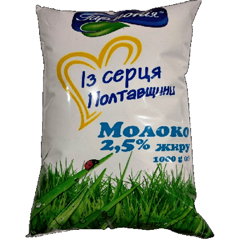 Молоко коров'яче ГАРМОНІЯ, пастеризоване, 2,5%, 1000г